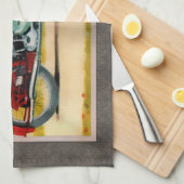 Linge De Cuisine Moto de cru d'aquarelle (Quart Plié)