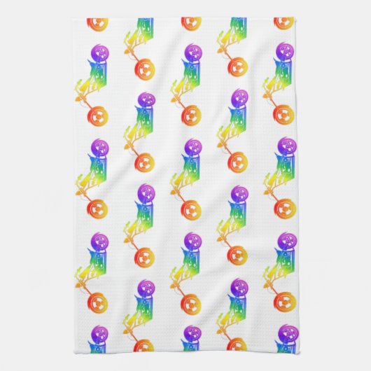 Linge De Cuisine Motorcycle arc-en-ciel (Vertical)