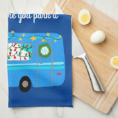 Linge De Cuisine Motorhome Camping Retro RV Vanlife Xmas (Quart Plié)