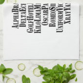 LINGE DE CUISINE MOTS ALPHABET PHONÉTIQUE / CODE (Plié)