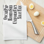 LINGE DE CUISINE MOTS ALPHABET PHONÉTIQUE / CODE (Quart Plié)