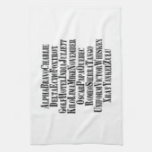 LINGE DE CUISINE MOTS ALPHABET PHONÉTIQUE / CODE (Vertical)