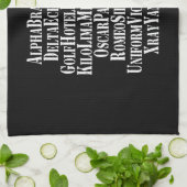 LINGE DE CUISINE MOTS ALPHABET PHONÉTIQUE / CODE (Plié)