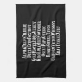 LINGE DE CUISINE MOTS ALPHABET PHONÉTIQUE / CODE (Vertical)