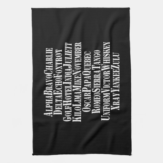 LINGE DE CUISINE MOTS ALPHABET PHONÉTIQUE / CODE (Vertical)