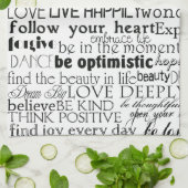 Linge De Cuisine Mots Inspirants Noir Blanc (Plié)