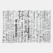 Linge De Cuisine Mots Inspirants Noir Blanc (Horizontal)