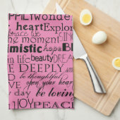 Linge De Cuisine Mots Inspirants Roses Noires (Quart Plié)