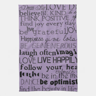 Linge De Cuisine Mots Inspirants Violet Noir