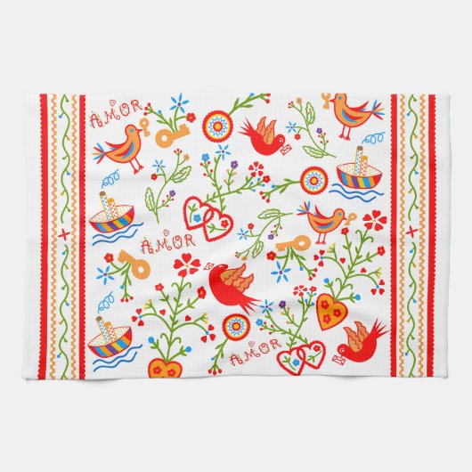 Linge De Cuisine Mouchoirs d'amour de Valentine (Horizontal)
