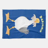 Linge De Cuisine Mouette drôle avec frites dessin animé (Horizontal)