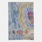 Linge De Cuisine Mouettes sur le Beach Tea Towel (Vertical)