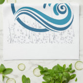 Linge De Cuisine Mouettes Vagues Mer (Plié)