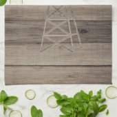 Linge De Cuisine Moulin à vent rustique en bois vieilli (Plié)