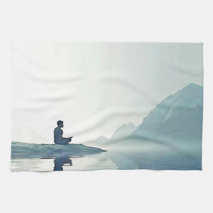 Linge De Cuisine Mountain Zen Conception pacifique de méditation