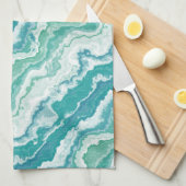 Linge De Cuisine mousse de mer marbrée : (Quart Plié)