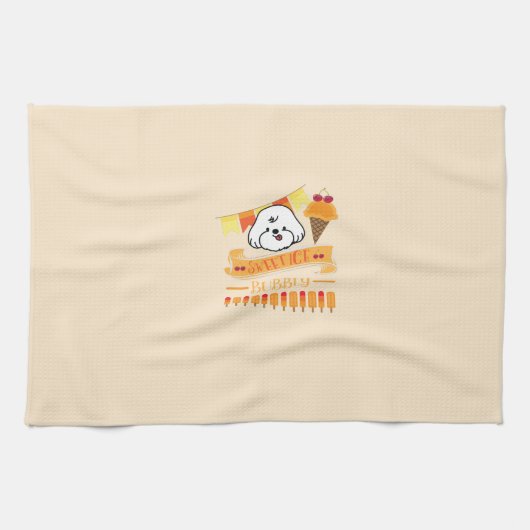 Linge De Cuisine mousseux aime la glace (Horizontal)