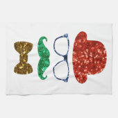 Linge De Cuisine moustache hipster de noël (Horizontal)