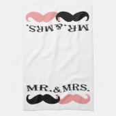Linge De Cuisine Moustache noire et rose vintage (Vertical)