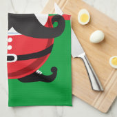 Linge De Cuisine Moustache Santa Claus (Quart Plié)