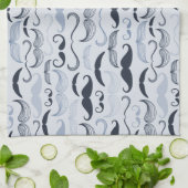 Linge De Cuisine Moustaches de Hipster bleu (Plié)