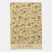 Linge De Cuisine Moustard rustique, insecte jaune et noir (Vertical)