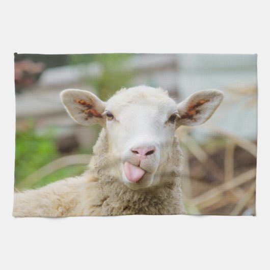 Linge De Cuisine Mouton montrer langue (Horizontal)