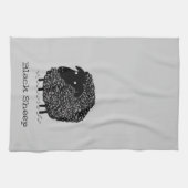 Linge De Cuisine Mouton Noir avec Texte Personnalisé (Horizontal)