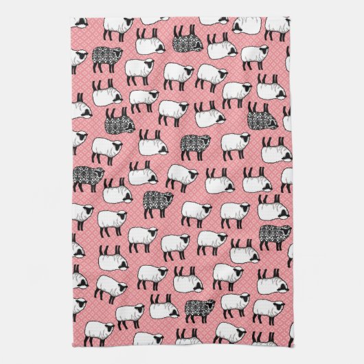 Linge De Cuisine Mouton noir de Damas (Vertical)