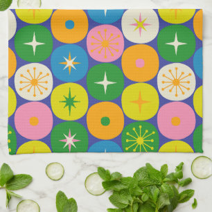 Linge De Cuisine Moyen Siècle moderne ère atomique Espace Age color