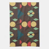 Linge De Cuisine Moyenne du siècle Brown géométrique (Vertical)