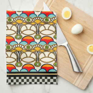 Linge De Cuisine Mucha et falaise (serviette de thé)