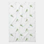 Linge De Cuisine Muguet Fleur Blanche Monogrammée (Vertical)