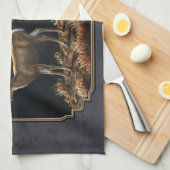 Linge De Cuisine Mule Deer Buck et Doe Grey Custom (Quart Plié)