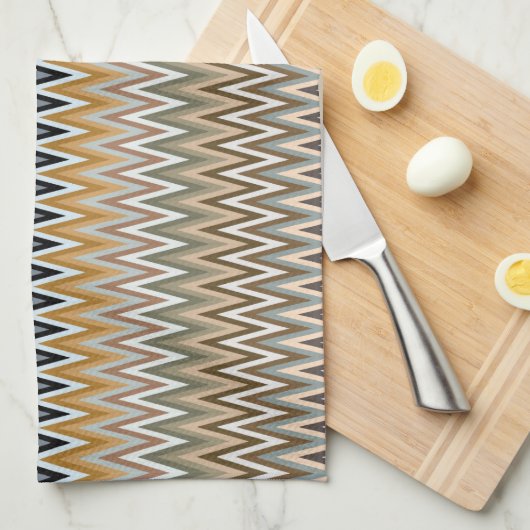 Linge De Cuisine Multicolor Zigzag Motif (Quart Plié)