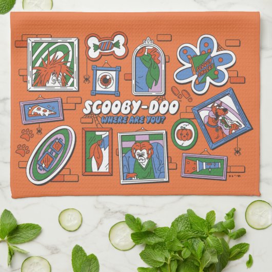 Linge De Cuisine Mur de cadres photo d'Halloween Scooby-Doo (Plié)