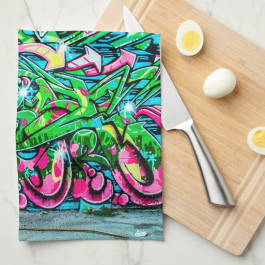 Linge De Cuisine Mur de graffiti (Quart Plié)