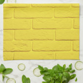 Linge De Cuisine mur en brique jaune (Plié)