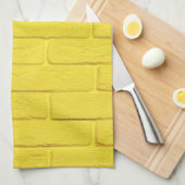 Linge De Cuisine mur en brique jaune (Quart Plié)