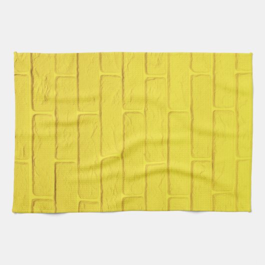 Linge De Cuisine mur en brique jaune (Horizontal)