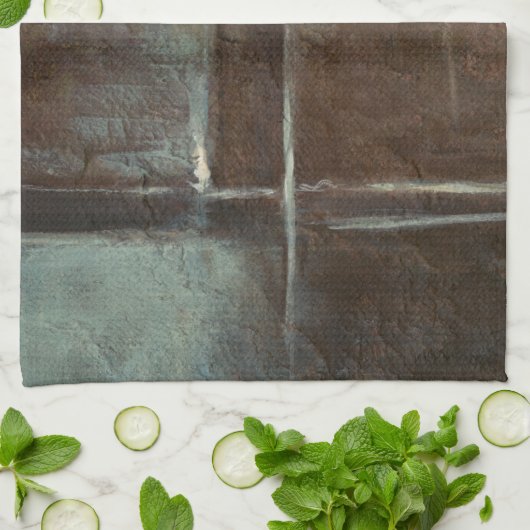 Linge De Cuisine Mur en brique rouge et gris (Plié)