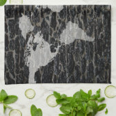 Linge De Cuisine Mur noir du monde (Plié)