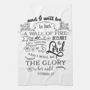 Linge De Cuisine Mur religieux de 2:5 de Zechariah de citation de