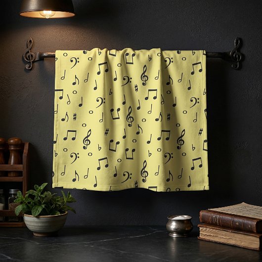 Linge De Cuisine Musical Noir 