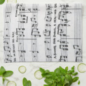 Linge De Cuisine Musique de feuille (Plié)