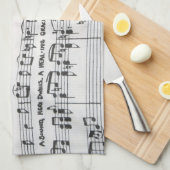 Linge De Cuisine Musique de feuille (Quart Plié)