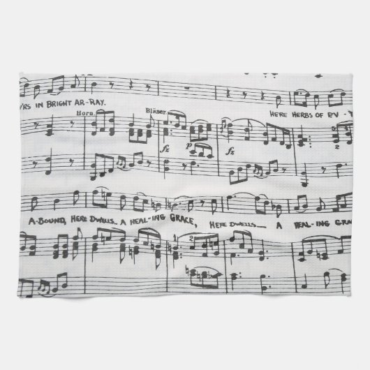 Linge De Cuisine Musique de feuille (Horizontal)
