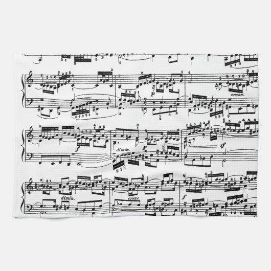 Linge De Cuisine Musique de feuille par Bach (Horizontal)