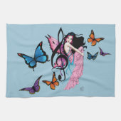 Linge De Cuisine Musique Note Papillons Fairy (Horizontal)