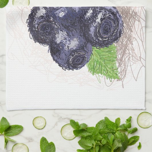 Linge De Cuisine myrtille (Plié)